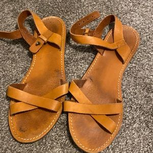 Madewell gladator Sandals brown cute